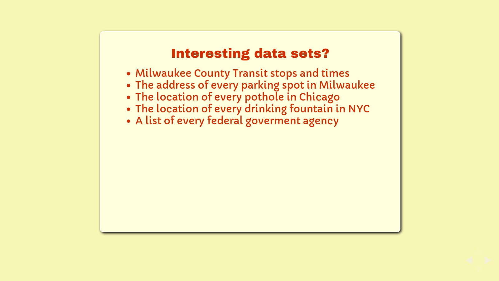 Slide: Cool data sets
